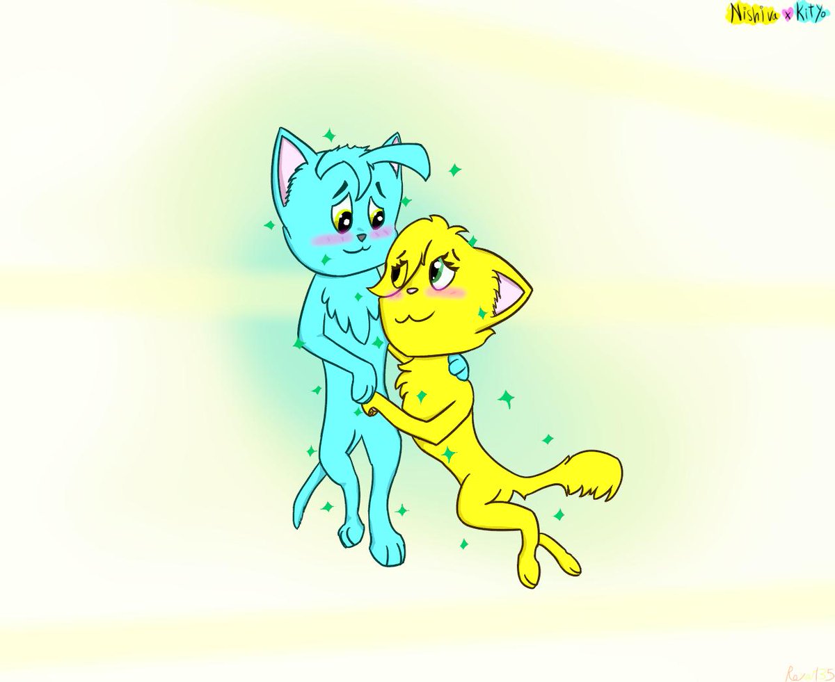 DaemonRex35's tweet photo. A drawing of my OTP ship, Nishiva and Kityo.
The blue cat is Kityo while the yellow cat is Nishiva (sometimes nicknamed Nya).
Both characters belong to @partychance
I hope you like it ^^
#ArtistOnTwitter #myart
#OTPart #OTP #catart #originalcharactrs https://t.co/DiD2owu50F