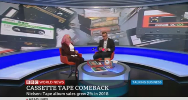 KeyProduction's tweet photo. .@Karen_Emanuel1 was interviewed earlier this afternoon by @BBCAaron on @BBCWorld about the Cassette Tape Comeback! @CuriousPR #Cassettes #Retro #CassetteResurgence #KarenEmanuel #BBCTalkingBusiness #KeyProduction #Vinyl https://t.co/lJNWdsicyr