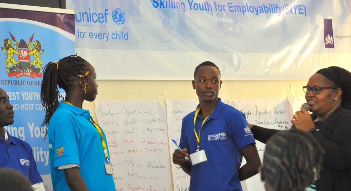 UNICEFKenya's tweet photo. A cheerful end to an eventful day at the Turkana West Youth conference in Kakuma. Youth delegates have left feeling inspired and motivated by speakers from different sectors and former refugees. 

#GenU https://t.co/oDFhJWanoR