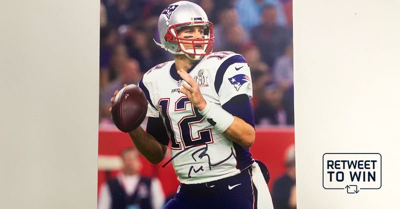 Patriots's tweet image. On the 𝟭𝟮th day &apos;til kickoff, the #Patriots gave to me...  
a signed photo of @TomBrady 🎶

RT to enter to win! 

Rules: bit.ly/2MGAlNI