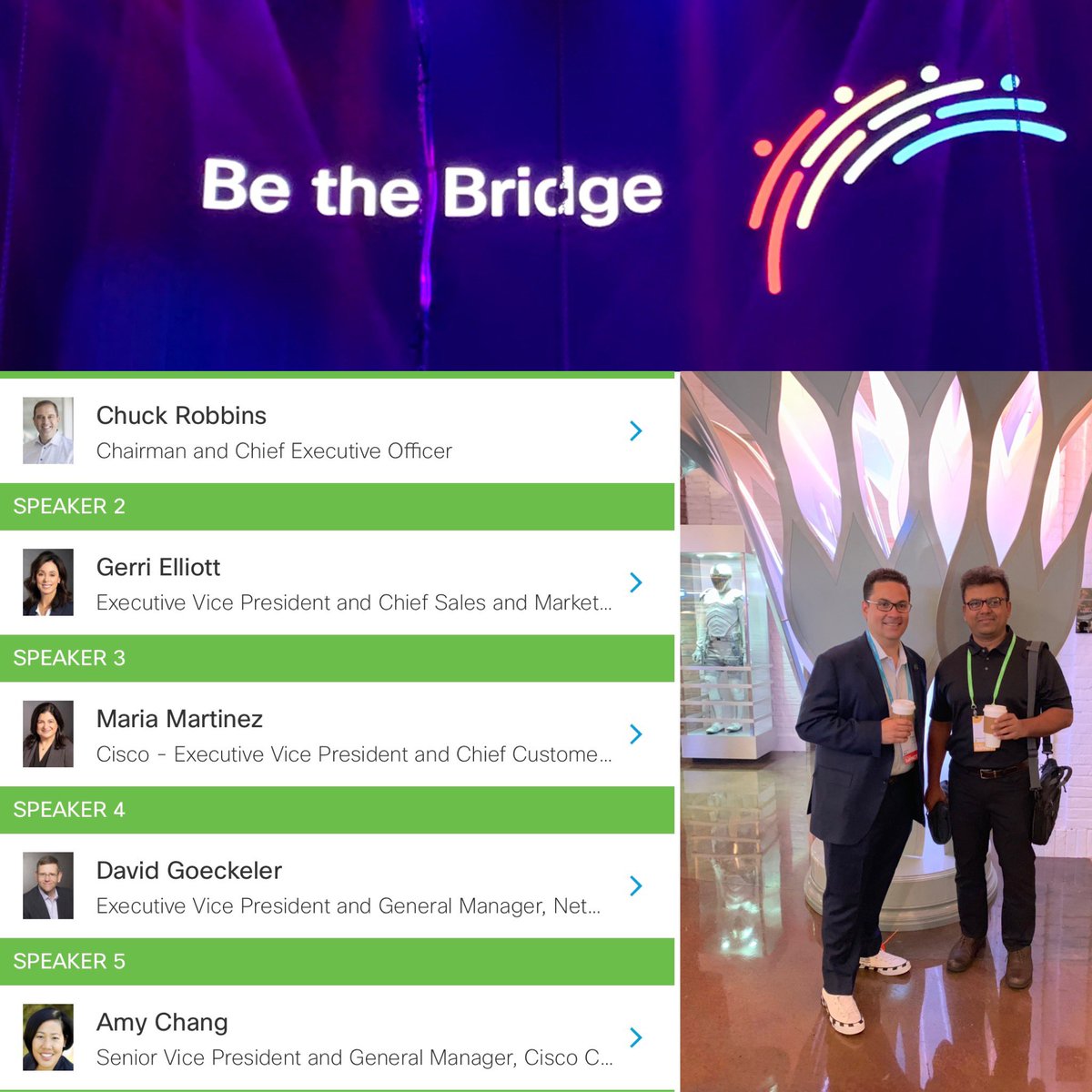 VarshaKanwar's tweet photo. Bright eyed, bushy tailed đ ... first timers at #CiscoIMPACT ready for opening #GlobalSession, with IMPACT veterans and extraordinary #CiscoCX peeps đđđ€©, to #BeTheBridge between Ciscoâs legacy and Ciscoâs future. #WeAreCisco #LoveWhereYouWork https://t.co/RBkHXnRg8e