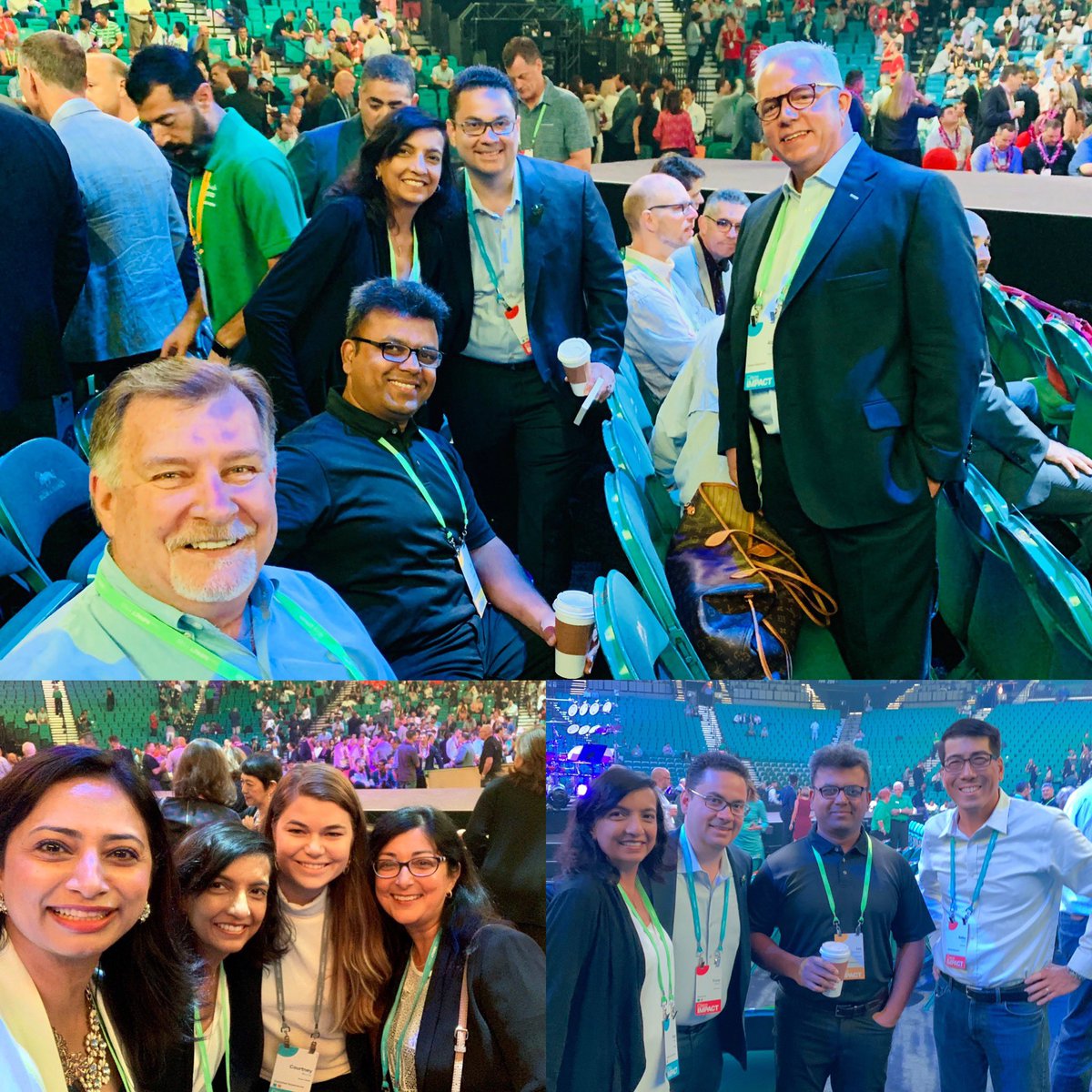 VarshaKanwar's tweet photo. Bright eyed, bushy tailed đ ... first timers at #CiscoIMPACT ready for opening #GlobalSession, with IMPACT veterans and extraordinary #CiscoCX peeps đđđ€©, to #BeTheBridge between Ciscoâs legacy and Ciscoâs future. #WeAreCisco #LoveWhereYouWork https://t.co/RBkHXnRg8e