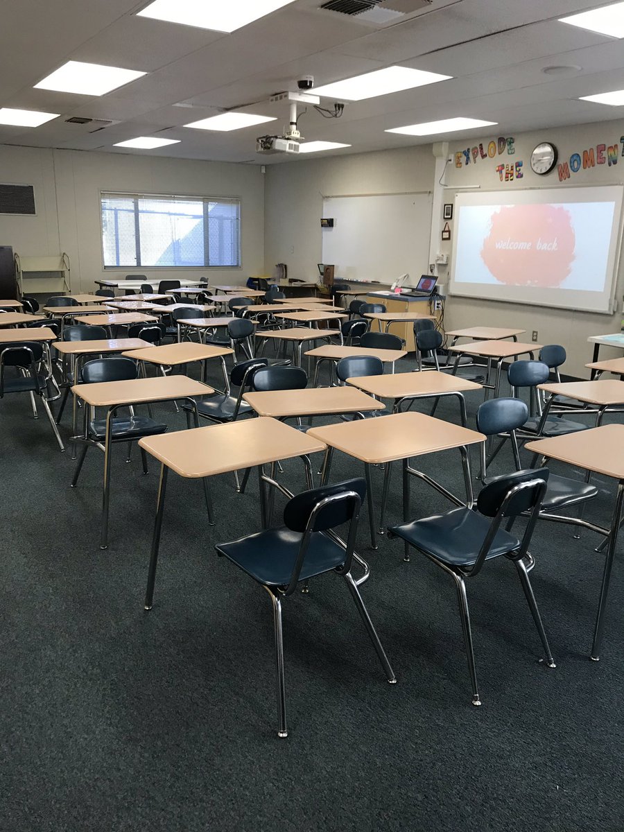 teachwithbonk's tweet photo. Excited to welcome students to their space. They will design the desks how they want and determine what goes on the walls. Itβs not my room, itβs our room. #YLMSWOW #PYLfirstday https://t.co/37QZCYgVfO