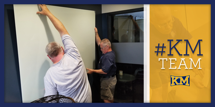 kmdistrict's tweet photo. ROCKSTAR CUSTODIANS GET KM GLOBAL READY
Check out the handywork of Cam & Mike, hanging new white boards in 1 of KM Global's learning spaces. Thanks 2 the district-wide custodial crew 4 all your work 2 ensure our facilities are ready for biz next week! #KMProud #MadeInKM #TeamWork https://t.co/HQmiuNgqBE