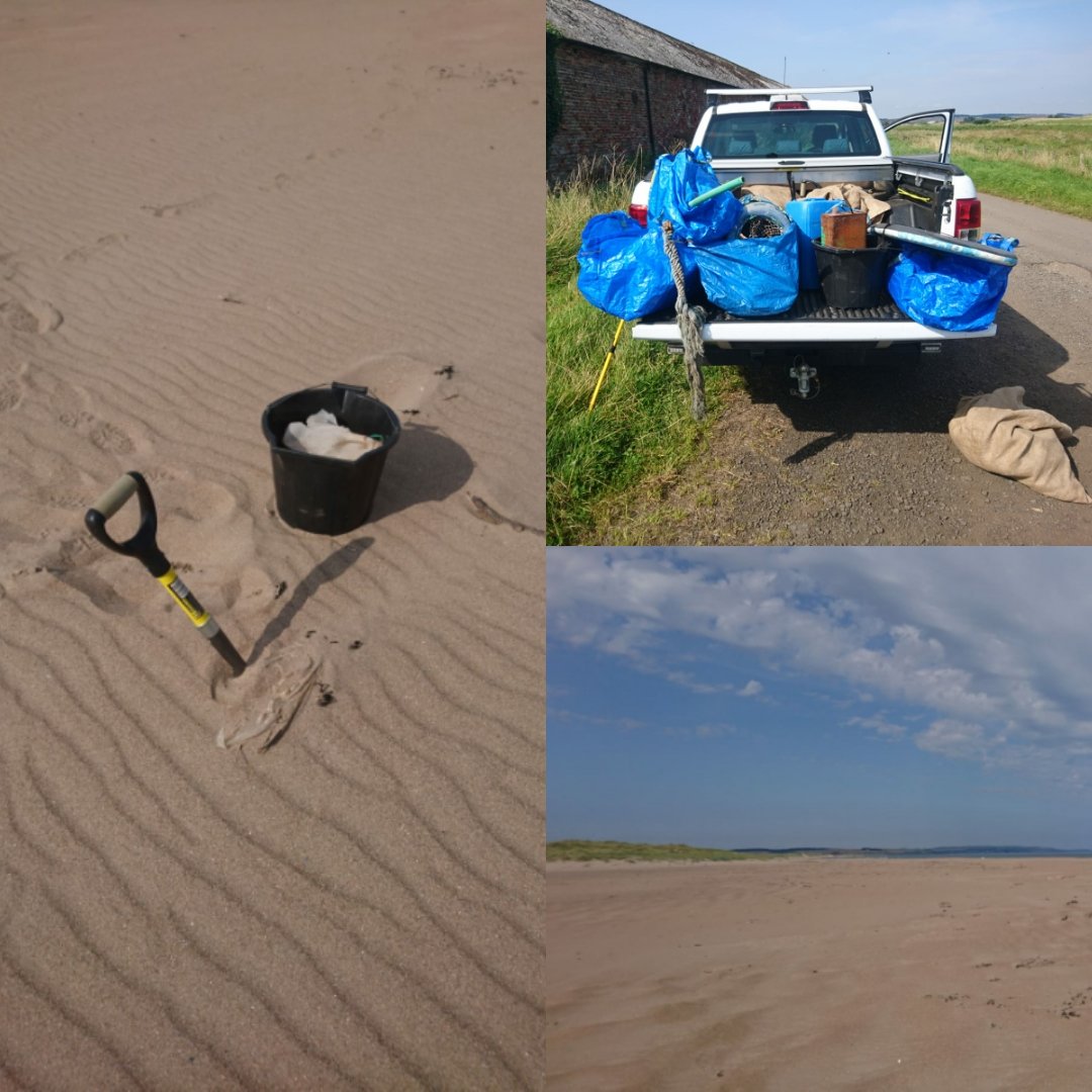 coast_care's tweet photo. Good haul today at #Goswick #beachclean - following a tip off from #volunteers we headed south and collected plenty of old rope, plastic bottles and containers, plus a polystyrene body board. #takeithomewithyou #makeadifference #NationalLotteryHeritageFund https://t.co/qgfirz4EMz