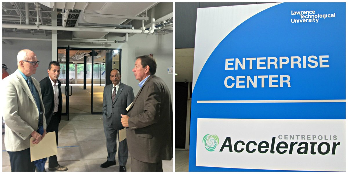LawrenceTechU's tweet photo. 📣 @Southfield_Gov Mayor Siver + President Moudgil got a sneak peek at new LTU @CentrepolisXLR8 located in Enterprise Center. Grand opening this October! https://t.co/hBVmIR2sPh #BlueDevilsDare https://t.co/jrx3TkE3gB
