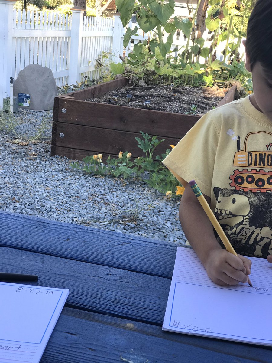 LTturtles's tweet photo. Writing time in the garden. Enjoying the beautiful morning! #usdlearns #guadroars https://t.co/cBvPonaOTk