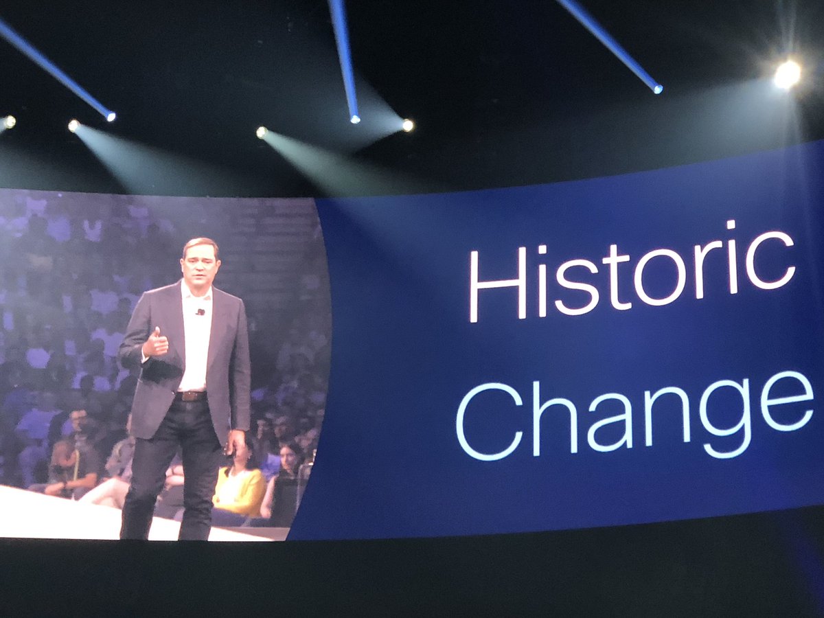 markpatt's tweet photo. Historic change in @ChuckRobbins 4 yr CEO tenure...and we’re “incredibly pleased but completely unsatisfied!!” @Cisco #CiscoIMPACT https://t.co/jIbrwudeUd