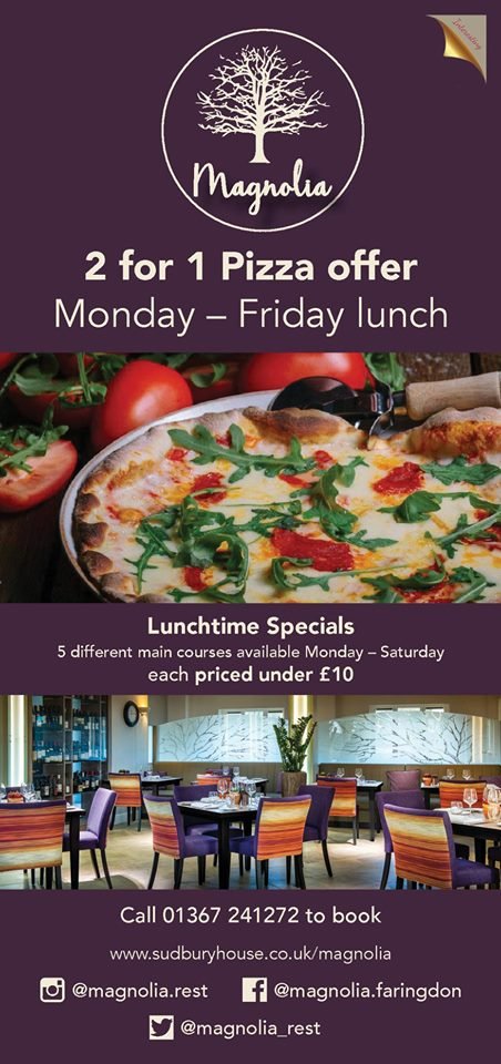 TheSudburyHouse's tweet photo. The last week of school holidays is here! So why not treat the family and  take advantage of our lunchtime 2 for 1 pizza offer in our @Magnolia_Rest. https://t.co/9IBYKMUmKC