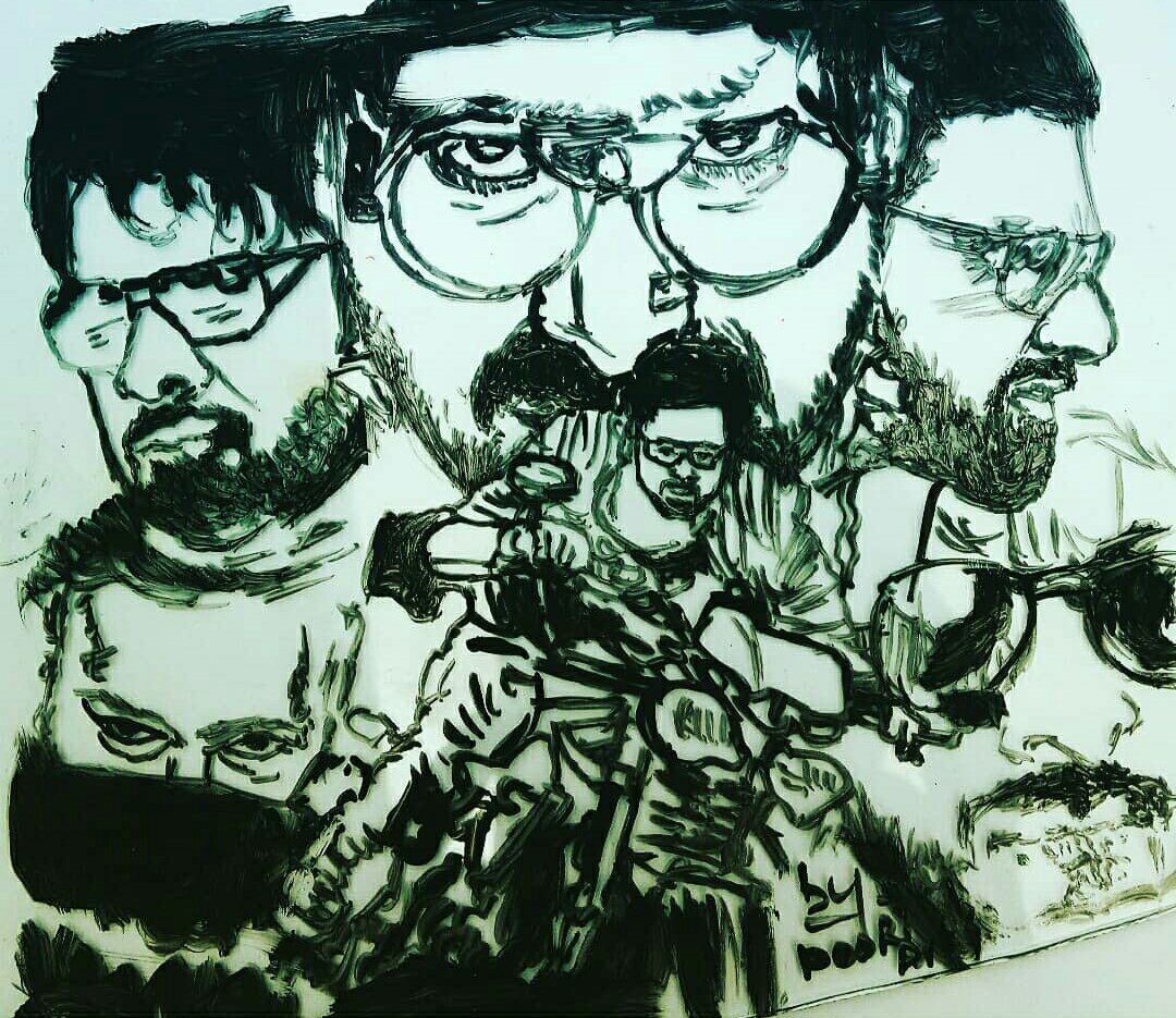 PooriArts1's tweet photo. One of the  biggest movie 
In the world 💐💐💐💐all the best Entire team of #SaahoInCinemas 
Art by pooriarts 
@ActorPRABHA 
@SKNonline 
@SaahoOfficial https://t.co/byCam4grQh