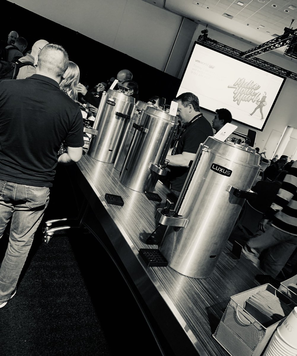 RaybishopTN's tweet photo. Fueling up to “Make Your Mark” #etrvmug #vmworld19 #vmware #day2 https://t.co/xBWpHs4TBI