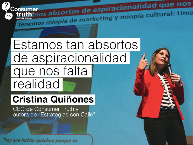 consumer_truth's tweet photo. #Insight "Estamos tan absortos de aspiracionalidad que nos falta realidad." @cristinaq, CEO de #ConsumerTruth y autora de #EstrategiasConCalle, en el #TalkIN19 👉 https://t.co/HfIWwrukyy #MiopíaDeMarketing #MiopíaCultural https://t.co/9Ii9Rzw4Ev