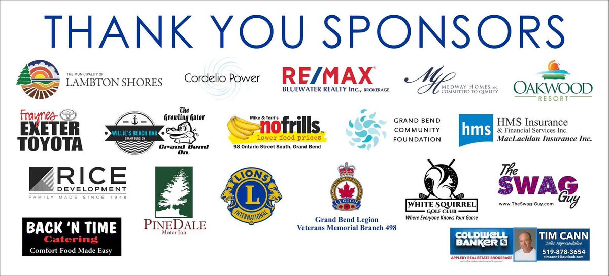 Our season sponsors are the best! Thank you to all.