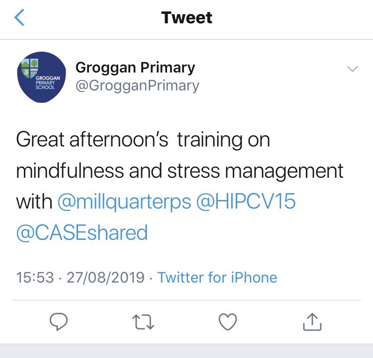 HIPpsychology's tweet photo. Today we delivered staff training to teachers at Cairncastle PS and @CASEshared program with @GrogganPrimary and @millquarterps. Delighted with feedback.We met our aim to mix fun with the delivery of evidence based strategies. #HIPprimary #HelpingImprovePerformance #HIPstaff https://t.co/NKm3Mbsb0m