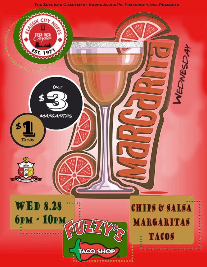 zinupes1971's tweet photo. After a great turnout last semester for our Charter Day celebration, we are bringing back the vibes at Fuzzy’s Downtown tomorrow! Pull up and bring a friend or two for a good time with the brothers of ZI! 👌🏽♦️ #NupesDoItBetter
#BUGA20 #BUGA21 #BUGA22 #BUGA23 https://t.co/pkkZd10Osv