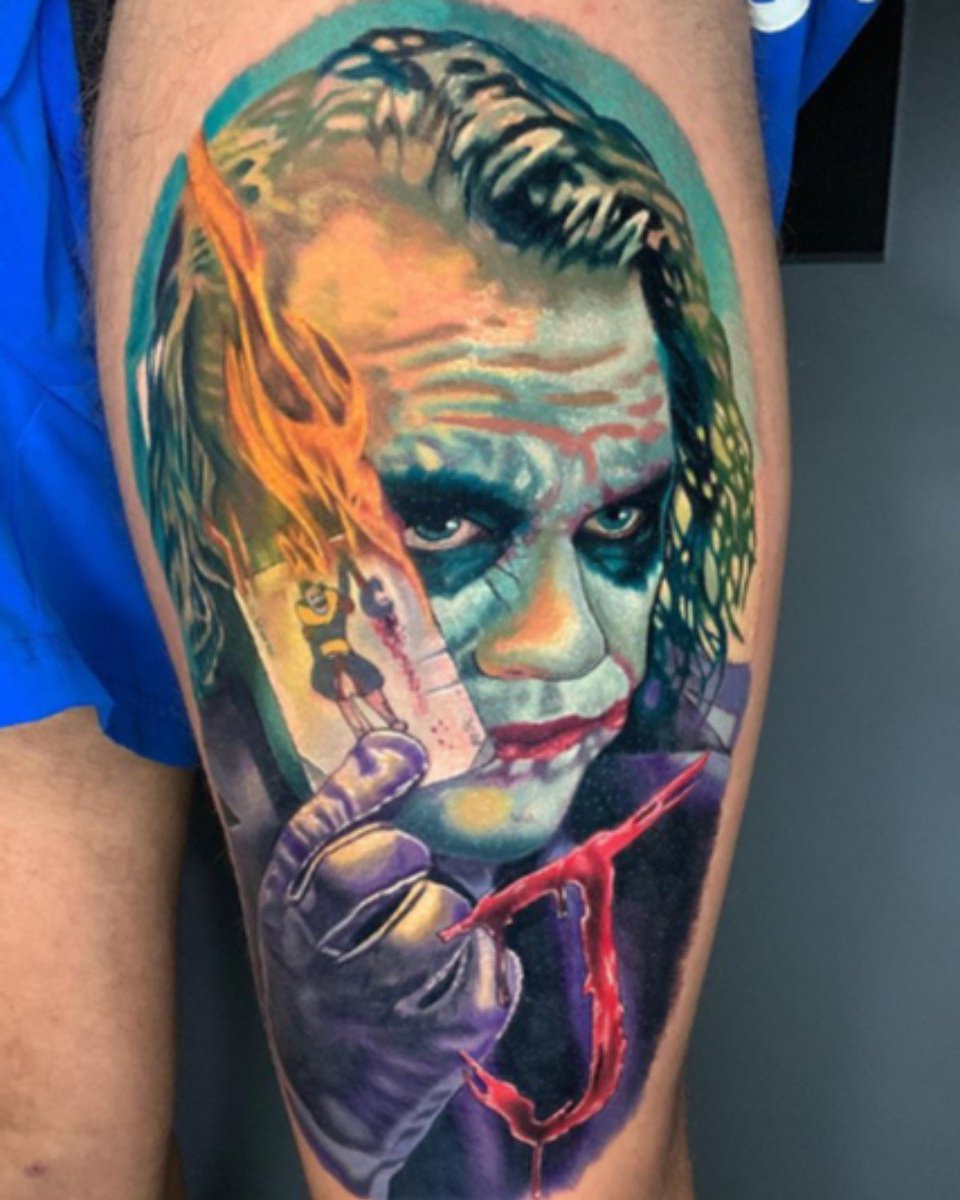 Joker Tattoo Heath Ledger.