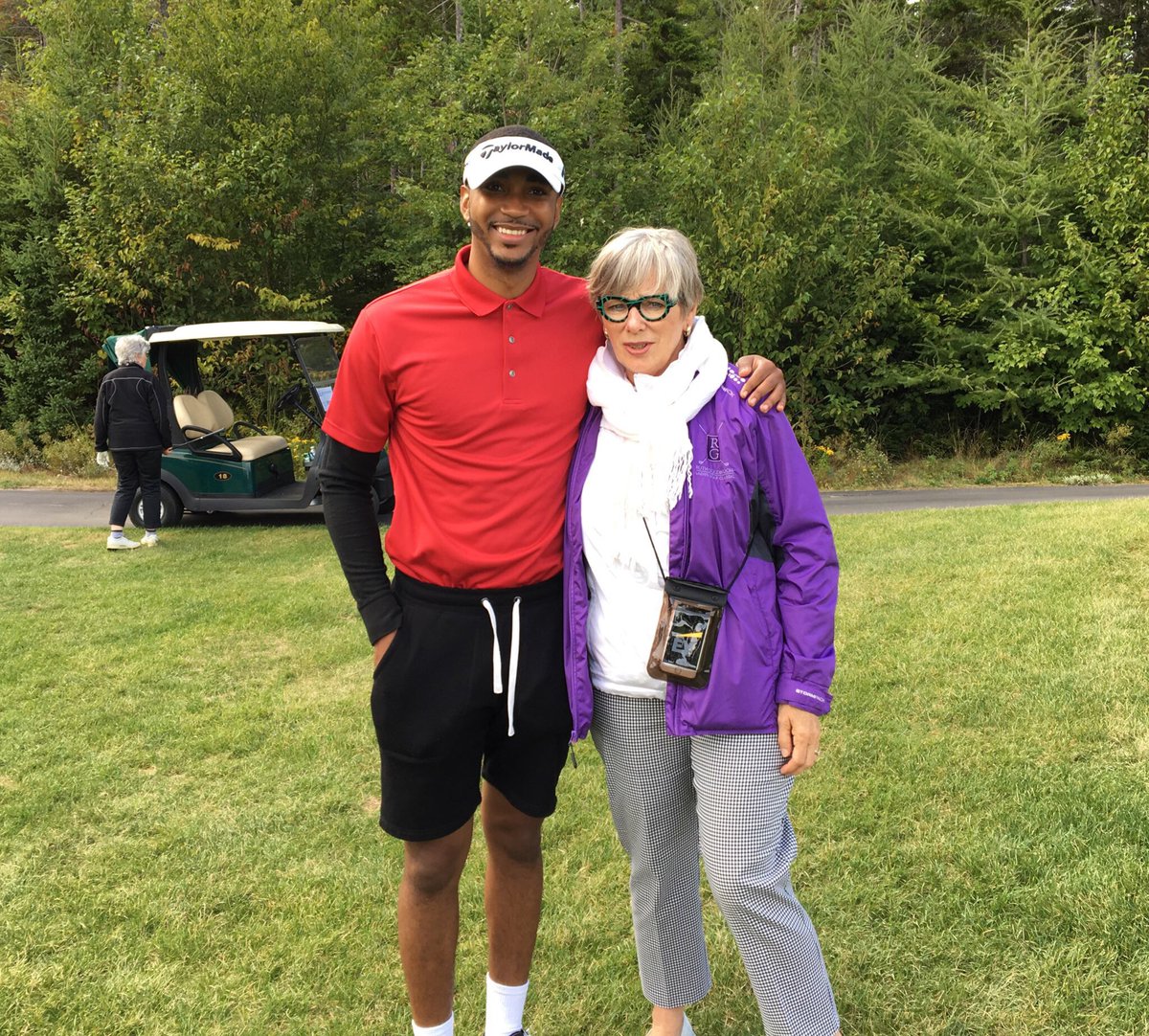 goldbloomgolf's tweet photo. Throwing it back to 2018, and our fantastic regional leader can loop a golf course a half dozen times in between running the show and a hole activity! Shelley is all love, energy, and amazing hooked rugs! #RGgolf https://t.co/iGHSedIP36