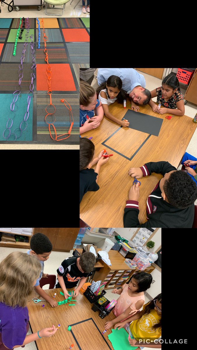 MrsAPLance's tweet photo. Paper Chain Challenge was a success! They had an amazing time. I loved seeing how well they all worked together! #lanceslooneys1920 @SedgeGardenES https://t.co/P7idxN8E21