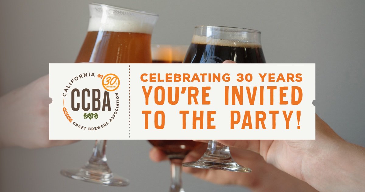 Come celebrate 30 years of beer with the @cacraftbrewers at the #CABeerSummit this year! californiacraftbeer.com/celebrate-the-…