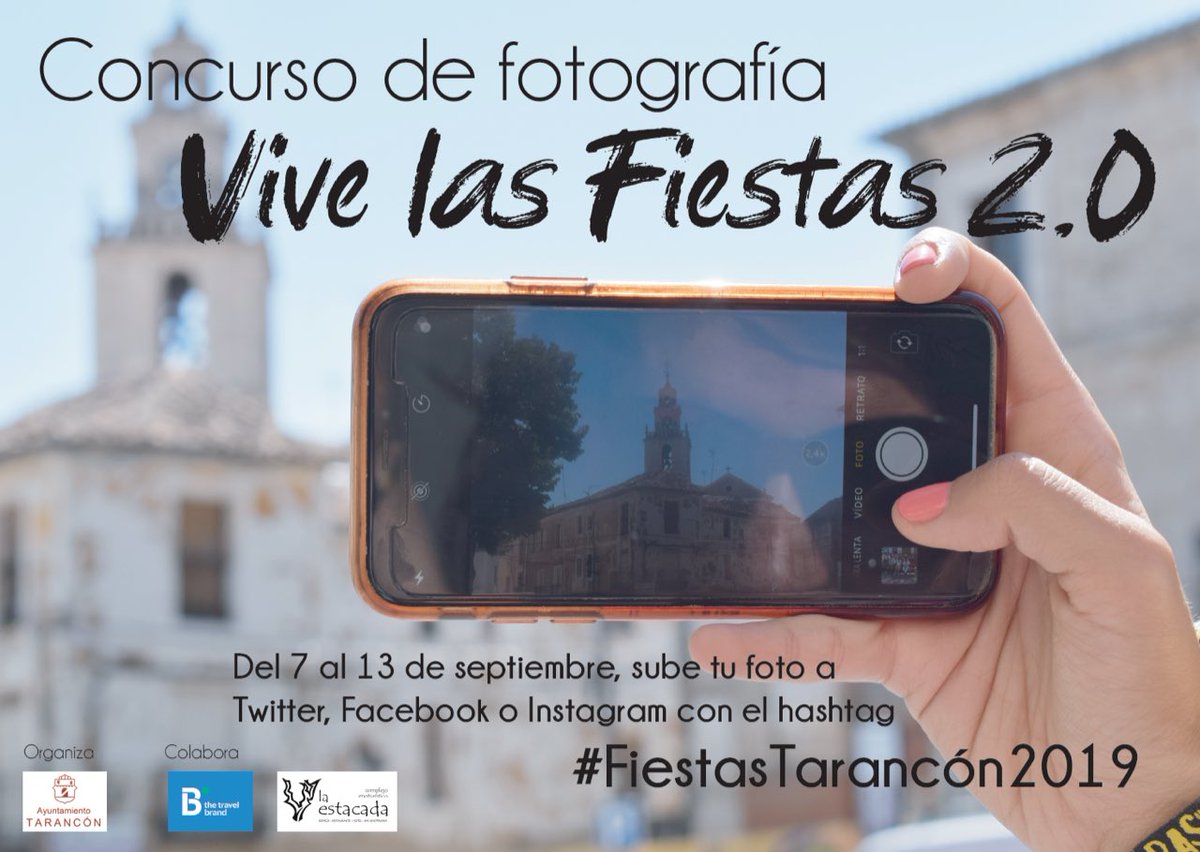 TaranconAyto's tweet photo. Sube tu foto del 7 al 13 de septiembre relacionada con las fiestas de #Tarancón y puedes ganar un SPA en @La_Estacada o una estancia de fin de semana gracias a B Travel Brand. No olvides incluir el hashtag #FiestasTarancon2019 https://t.co/NR8MsIY2jO