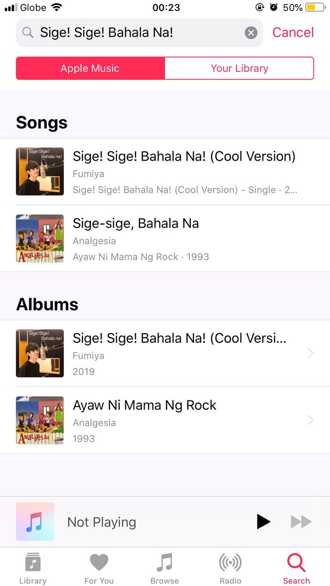 fumfumsugoine's tweet photo. It’s official! Sige! Sige! Bahala Na! (Cool Ver.) is now released on both iTunes and Spotify!

‼️ STREAM IT NOW GUYS ‼️

Congratulations @fumfumfum3, more blessings to come diba? I am so proud of you!

#Fumiya https://t.co/wf4nq8MPPi