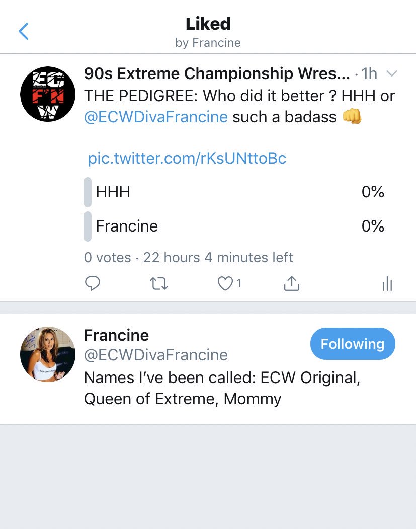 AWTPodcast's tweet photo. We Have TWO ECW legend Likes Today 🔥😱 Taking it to the EXTREME
#Francine #RVD #ECW https://t.co/LjKAe0JBwf