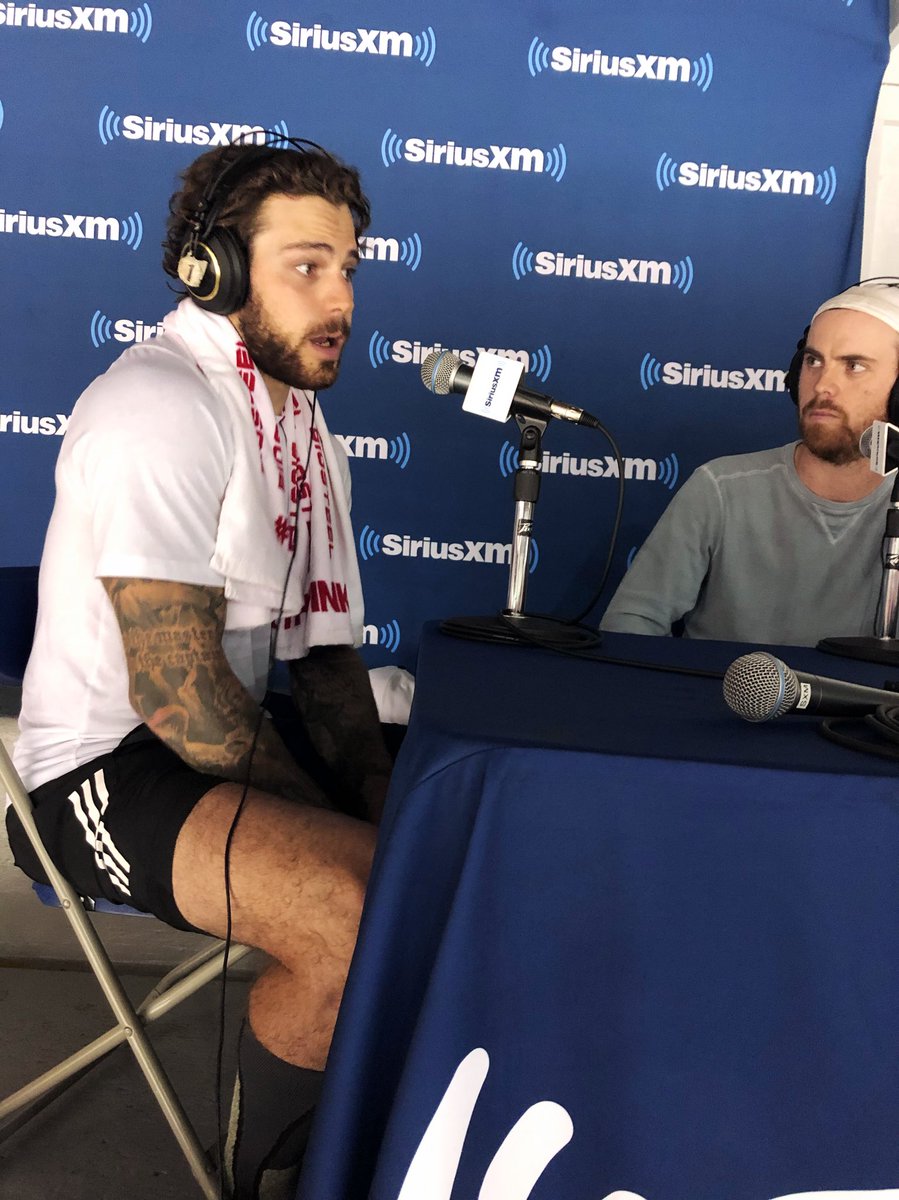 SiriusXMNHL's tweet photo. Tyler Seguin @DallasStars @tseguinofficial on @SiriusXMNHL with @GordStellick @DaveAMcCarthy LIVE from the 2019 @BioSteelSports Pro Hockey #CAMP #GoStars #BioSteelCamp #BioSteel #DrinkThePink https://t.co/fEvbPV299R