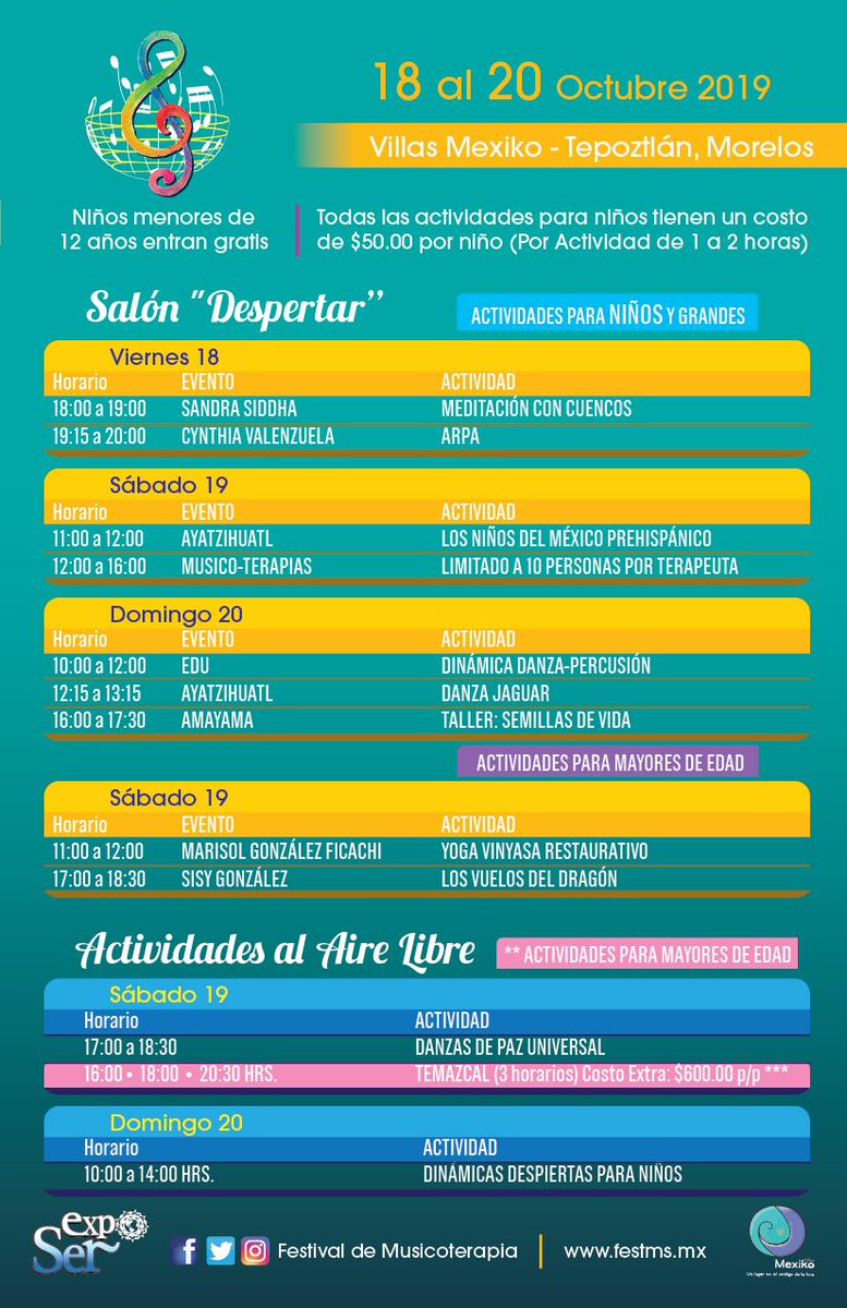 FestMusicoterap's tweet photo. Hemos preparado para ustedes un gran programa, el cual estamos seguros que lo disfrutarán.

¡Vengan y disfrutemos del gran festival de Musicoterapia! 💛🙌🌿🎶 https://t.co/SFdKvbV2b5 https://t.co/2aeQJZ95bF