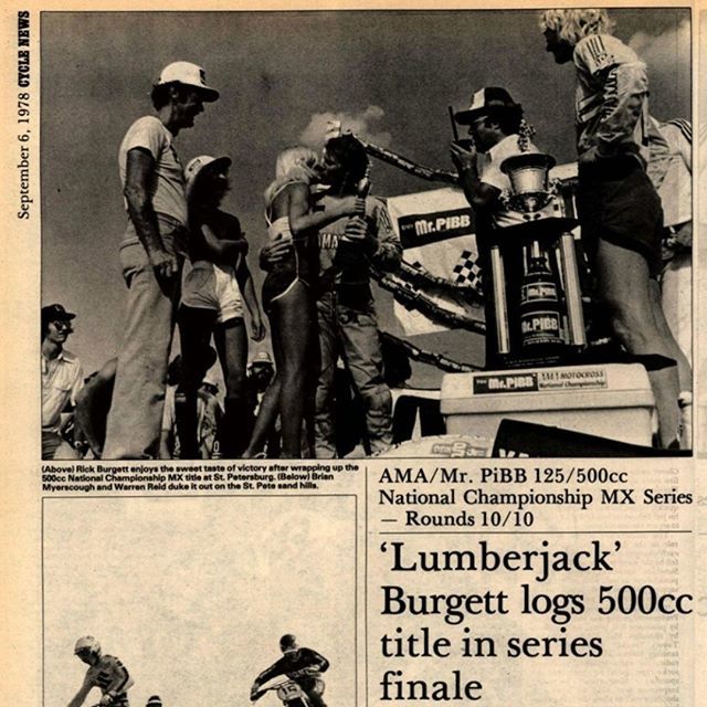 Today in Motocross 8/27/78 - Broc Glover and Rick Burgett took class wins in Florida. See all the results and race coverage in this edition of Cycle News - ift.tt/2wgr7he #LegendsandHeroes (Image courtesy Cycle News Archives @cyclenews ) ift.tt/2PgSS5m