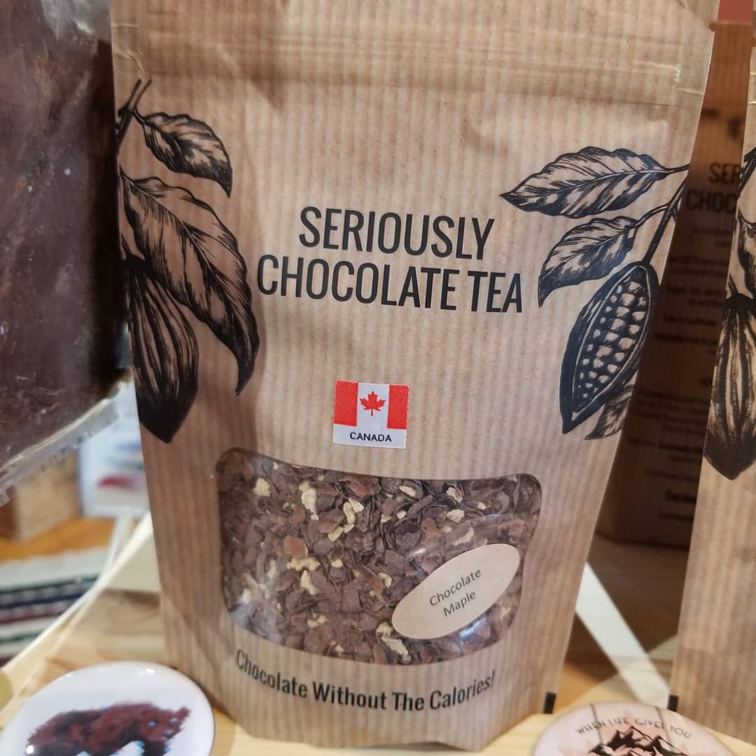 Seriously Chocolate Tea is made with 100% hand roasted cocoa shells. It is made with love in the Okanagan Valley.
Sugar free, gluten free, dairy free, soy free, fat free, calorie free, vegan and delicious. Available in our gift shop for only $10/bag.
