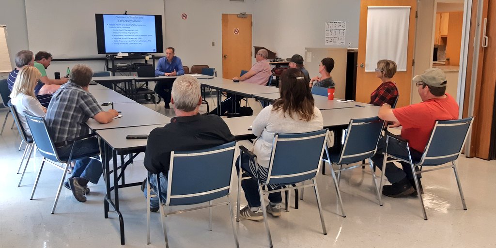 Maritime_Beef's tweet photo. 1st stop at our #productionclub meetings in Wicklow NB. Tye and Georges from @feedlothealth is our guest this week talking about data collection and management @BovinsNBCattle https://t.co/OsXZQl2NKV