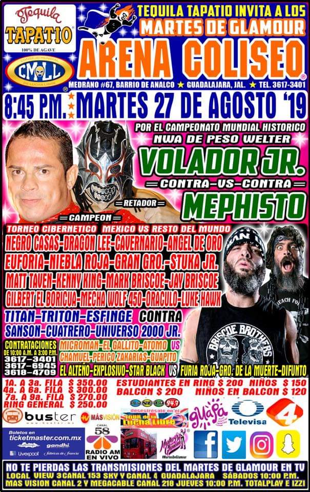 NgdFans's tweet photo. Hoy la @Arena_GDL será #territoriodinamita con @SansonDinamita @ElCuatreroD #UniversoJr 

Los esperamos y ya saben #ArribaLagos https://t.co/MmVFUgLpiC