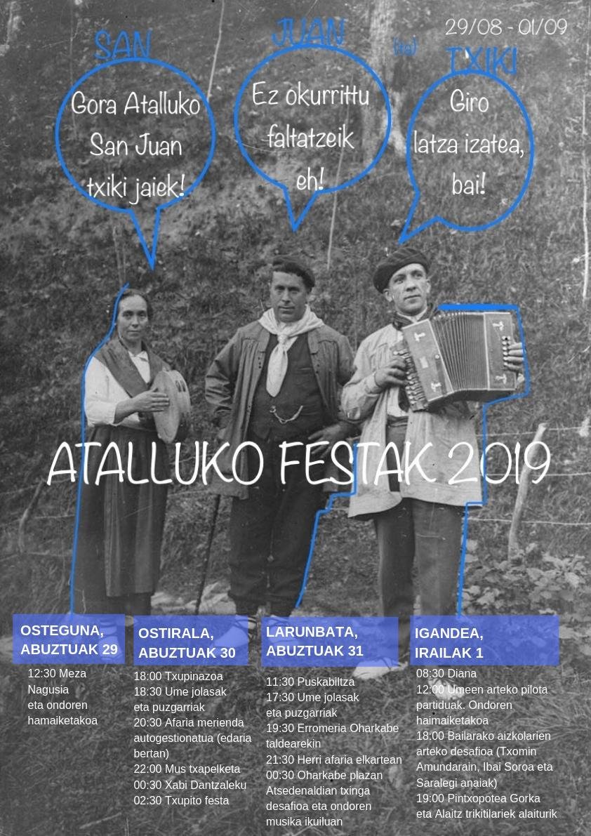 Xabi_Dantzaleku's tweet photo. Ostiral gauean #Naparro aldetik ibiliko gara. Izan ere, #Atallu-ko festetan izango gara gaueko 00:30 etatik goizeko 05:00 arte!!
Gora San Juan txiki jaiak!! 🎉🎉🎉🎉🔝💃
Bertan espero zaitugu!!!😜
#festak #uda #musika #summer #nafarroa #betelu #dj #elektronika #daroa #urban https://t.co/27olW9mAeZ
