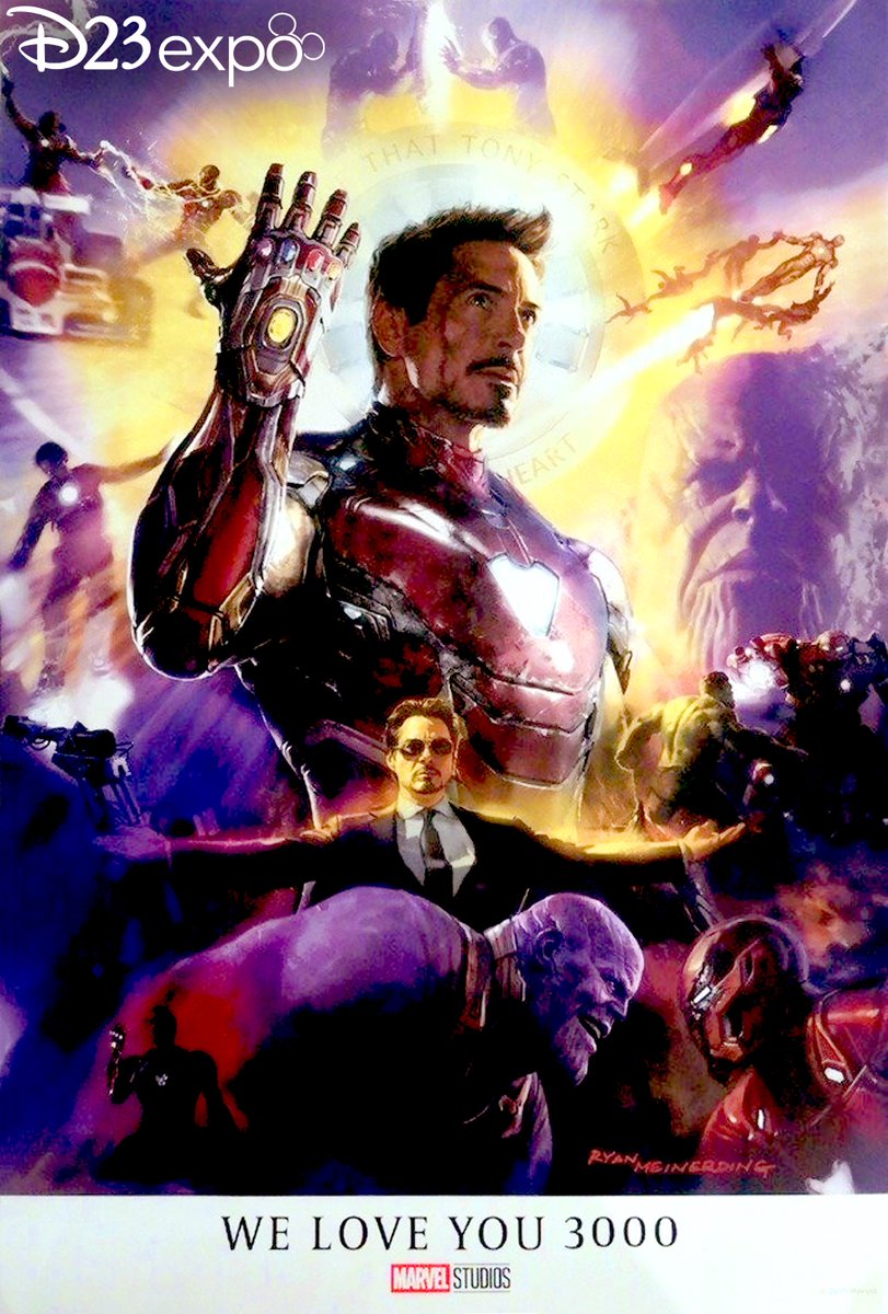 MCU_Direct's tweet photo. This newly-revealed official #D23Expo poster pays tribute to some of Iron Man's best moments in the MCU! https://t.co/lqISGvSnzp