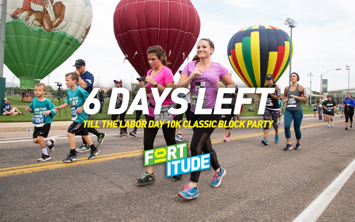 FORTitude10K's tweet photo. Six Days! Are you ready? Download our app for all race day information, access to our sponsor swag bag and runner tracking! https://t.co/8mYpibT5sk #RunTheFORT #GoFORTandConquer #RunFORiT https://t.co/ON7VOXGIDN