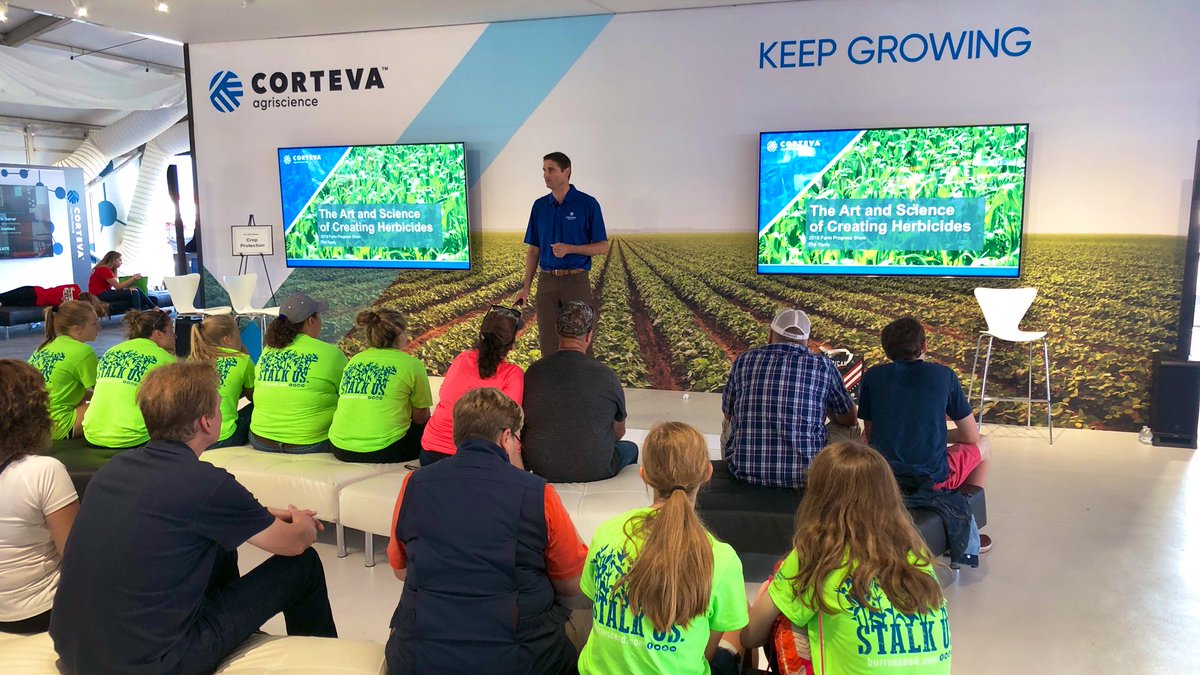 CortevaUS's tweet photo. Phil Ranly, Research & Development Team Lead is sharing the Art and Science of Creating Herbicides in Corteva Tent 1133 at @FPShow. #FPS19 #ExploreCorteva https://t.co/1HExe8o59D
