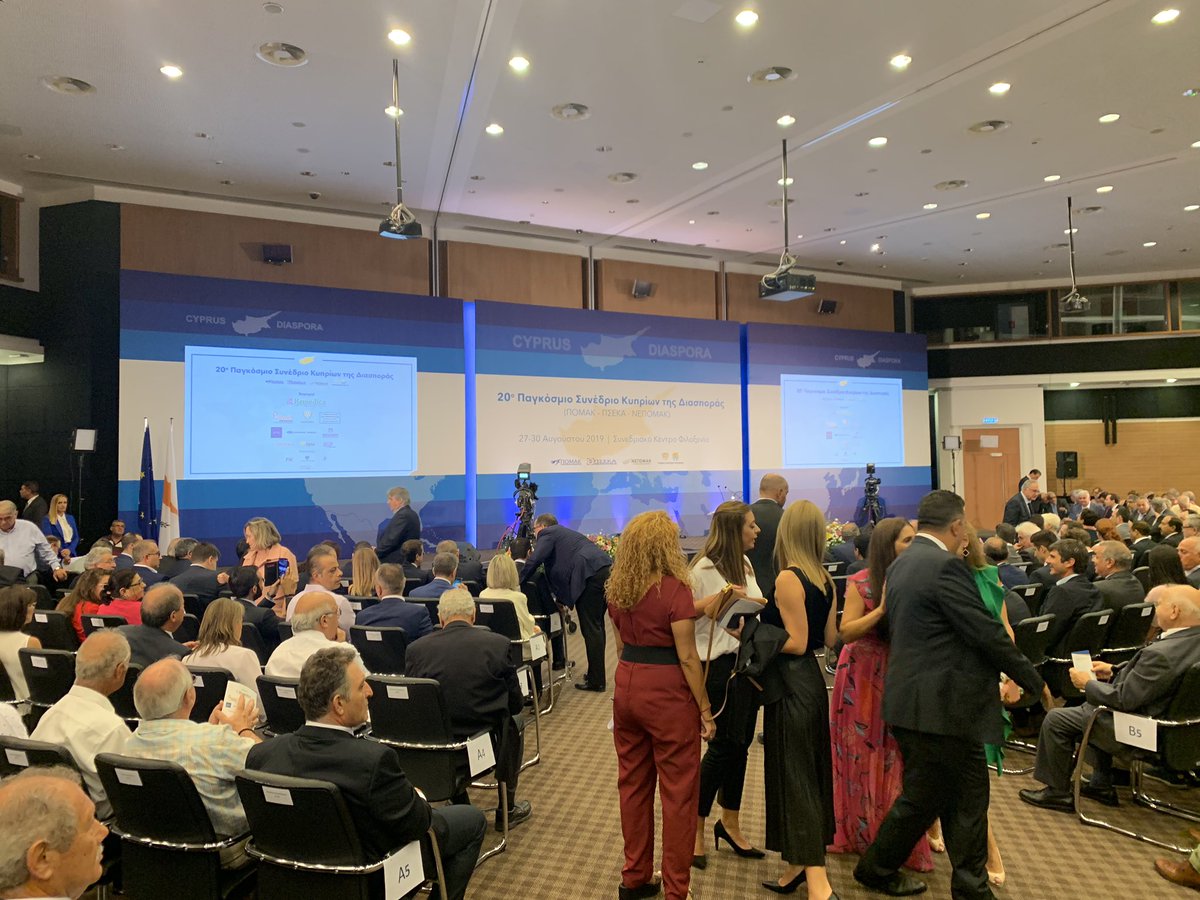 Opening Ceremony of Global Conference of Cypriot Diaspora. Great to see our diaspora leaders. Congrats <a href="/PhotisPhotiouCY/">Photis Photiou</a> - exceptional set-up