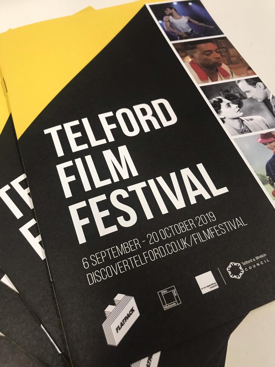 TelfordWrekin's tweet photo. The Telford Film Festival brochure is OUT NOW.  Pick up a copy at Telford Theatre, @TelfordCentre or SW one! Or you can check out what’s coming up online:  https://t.co/lAvmkAG50u  #TFF19 @flatpack https://t.co/v9Wx2mUXOw