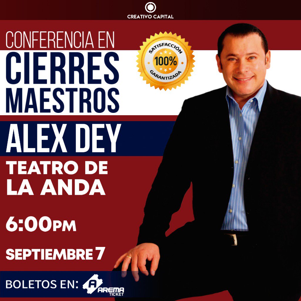 CreaCapital's tweet photo. #Teatrodelaanda nos vemos el próximo 7 de septiembre. Él @DrAlexdey nos presentara la #ConferenciaenCierreMaestros. @AREMATICKET #teatro #show #conferencia
Boletos aquí: https://t.co/QIx75knYjk https://t.co/iOISrC4rLj