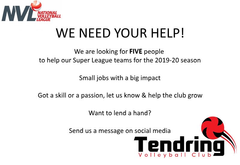 TendringVC's tweet image. Get in touch
#MakeADifference #WinningTeam #MatchDayAssistance #MinibusDriver #MatchDayTeas 
#SocialMediaHelp #LiveStream #Marketing #FundRaising #Volunteer #Sport #Tendringhour
#Essex #Clacton #Colchester #TeamWork #GrowTheGame #GrowYourself #GetInvolved #Volleyball 
#Community