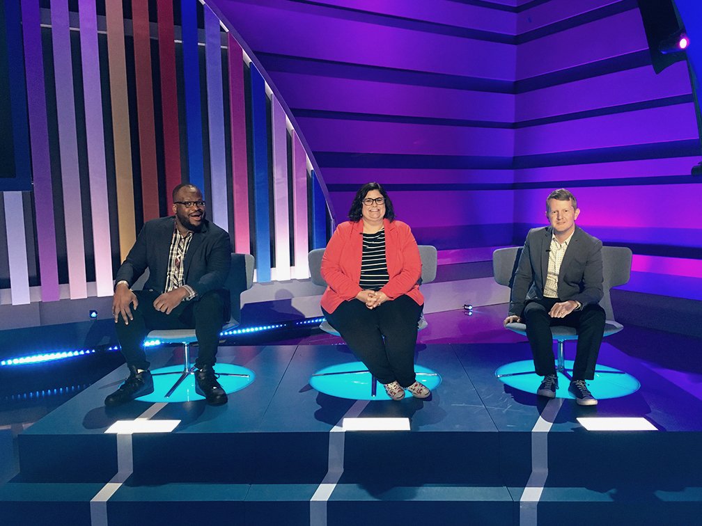 GameShowNetwork's tweet photo. Watch these #BestEverTrivia contestants test their knowledge against experts @KenJennings @muffymarracco and Jonathan Corbblah today 4p! https://t.co/NvKA6oyG1V