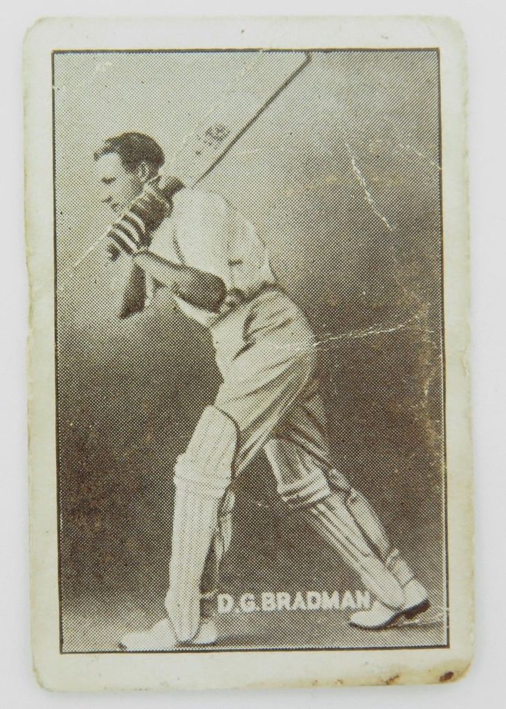 A young Don playing a picture perfect cover drive.