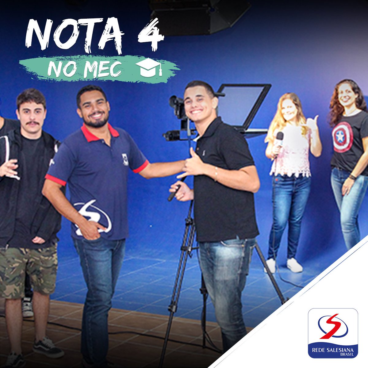 redesalesiana's tweet photo. A Faculdade Salesiana Macaé tem o orgulho de anunciar que recebeu nota 4 do @MEC_Comunicacao para o Curso de Publicidade e Propaganda. Conheça todos os detalhes em: https://t.co/SOCWXtJv1m
#Nota4 #FSMA #MEC #RSB https://t.co/qHdZeFr2qW