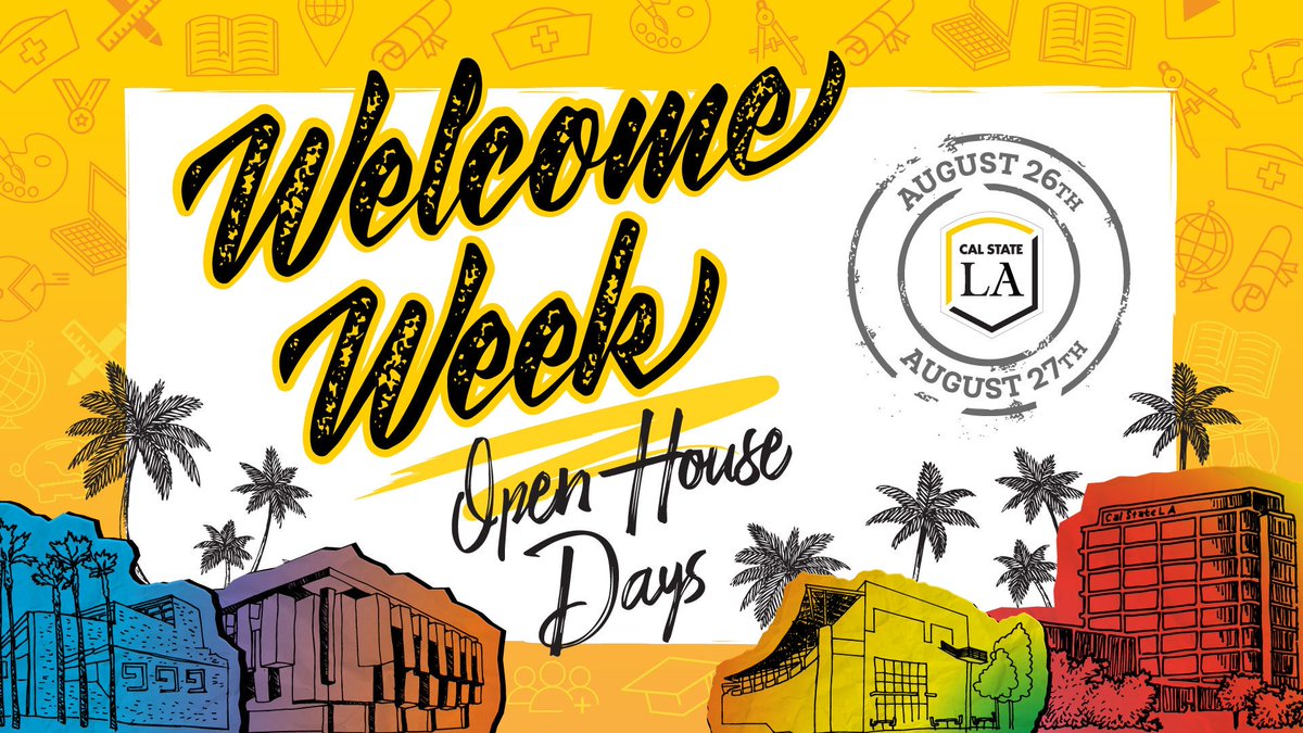 CalStateLA's tweet photo. #CalStateLAWelcome Week Open House Day 2! Stop by campus offices to learn more about the services and opportunities they provide. Tuesday: (1/3)
@ASICSULA | 8a-6p
π U-SU, 203
@CalStateLAvets | 10a-2p
π King D147
@CSICalStateLA | 11a-1p
π U-SU, 204
https://t.co/B79SkMPqWB https://t.co/7d3WbAMpHo