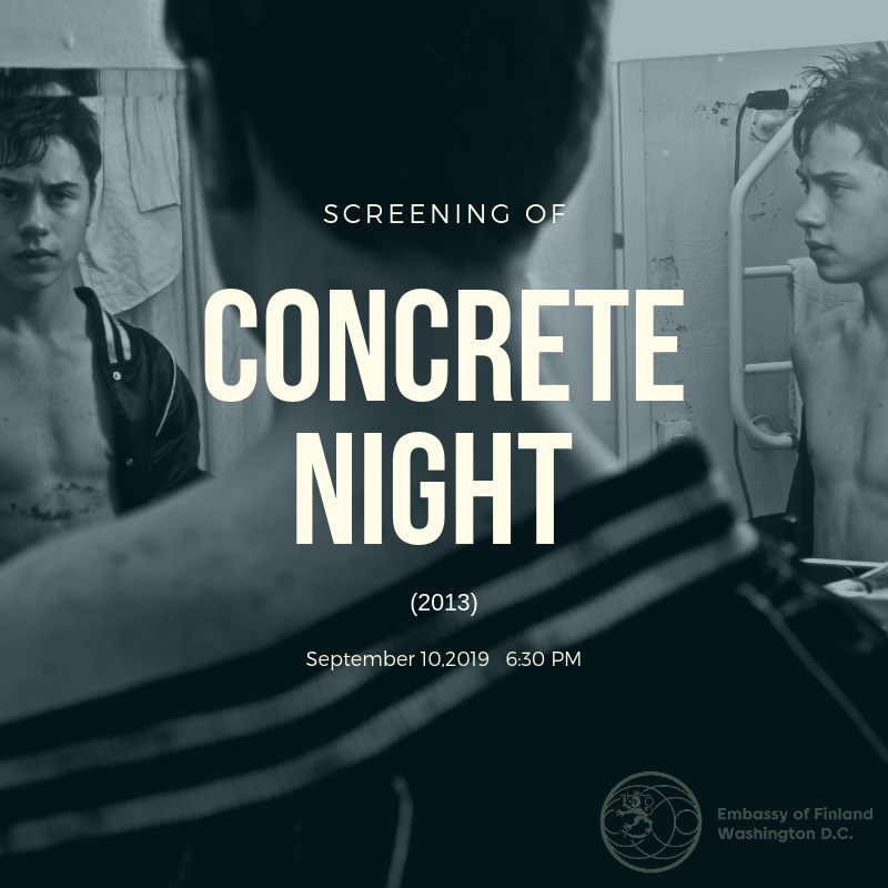 FinlandinUSA's tweet photo. Come join us for a movie night! 🎬

Embassy Film Series Presents: Concrete Night (2013) by #PirjoHonkasalo
Finnish drama based on novel by Pirkko Saisio
September 10, 6 PM

Register here:
https://t.co/gGz2hFEmtl

 #WashingtonDC @FreeinDCBlog #Finnishfilm #Finland https://t.co/0OTPRWH6Wj
