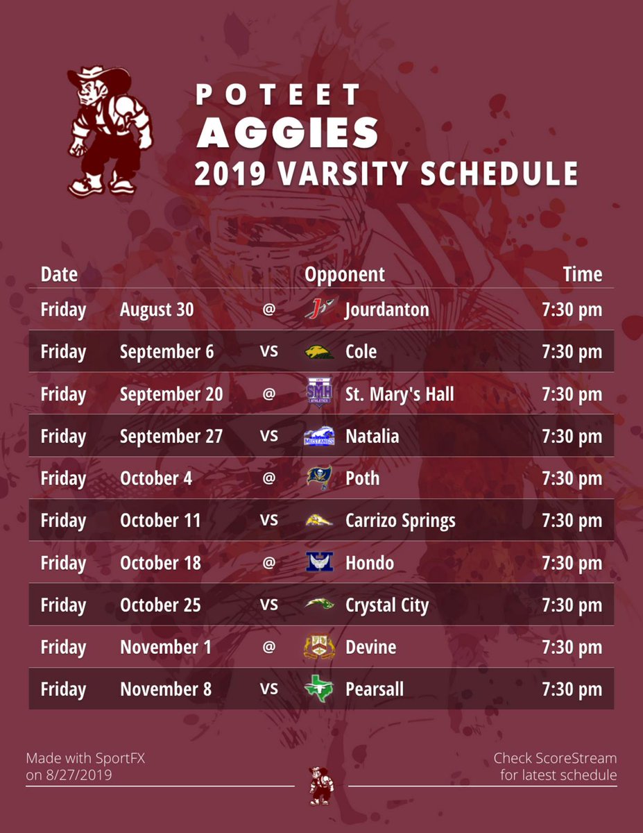 MicheleSStream's tweet photo. @ARN_Stephen your schedule is IN! (DM me if you see a mistake) Here is a 🏈 schedule I made with SportFX our new photo/video tool just for sports! ➡️ https://t.co/wb0oltzoNf https://t.co/rGNiPasJqZ