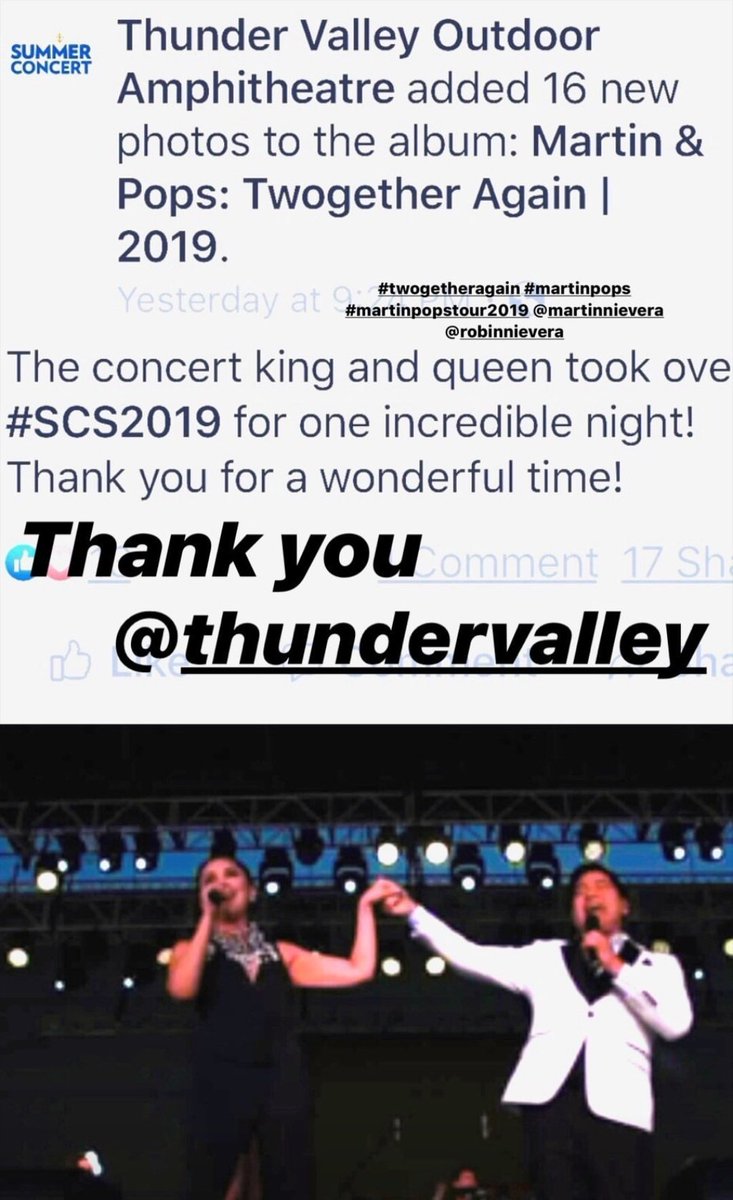 ArzzielMarcena's tweet photo. Martin Nievera and @MsPopsFernandez thank supporters who react to the concert before @MResort in Las Vegas.
#martinpops #twogetheragain #twogetheragain2019 https://t.co/BiZwXhkj6I