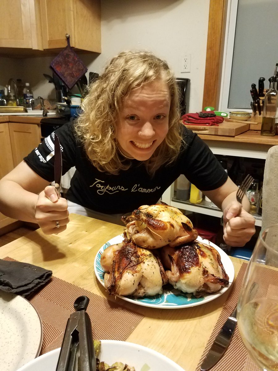 ShuffleQuest's tweet photo. We did it. Fave GM, Best GM @TomHarrison19 put on his "Wolverine is Italian" chef hat and prepared a feast fit for a Phia: BEHOLD THE PILE OF CORNISH HENS! #Pheast https://t.co/FnrINfZRa6