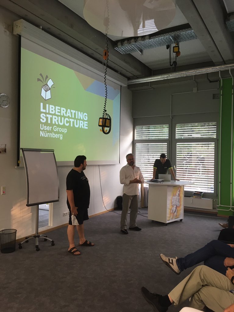 BenjaminUlsamer's tweet photo. Heute ‚Improv Prototyping‘ bei der @conplementAG im Rahmen der Liberating Structures User Group Nürnberg. Es wird Business Improtheater gespielt 😉 #liberatingstructures #improvprototyping #proact #teamproact #conplement #improtheater #agileleadership #agil https://t.co/yEuz41wGCk
