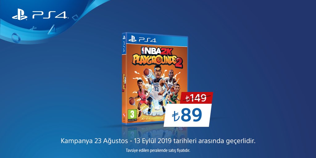 PlayStationTR's tweet image. Sokak basketbolu heyecanının NBA ile birleştiği NBA 2K Playgorunds 2, 23 Ağustos- 13 Eylül tarihleri arasında 89 TL özel fiyatıyla tüm teknoloji marketlerde. #NBAPlaygrounds2